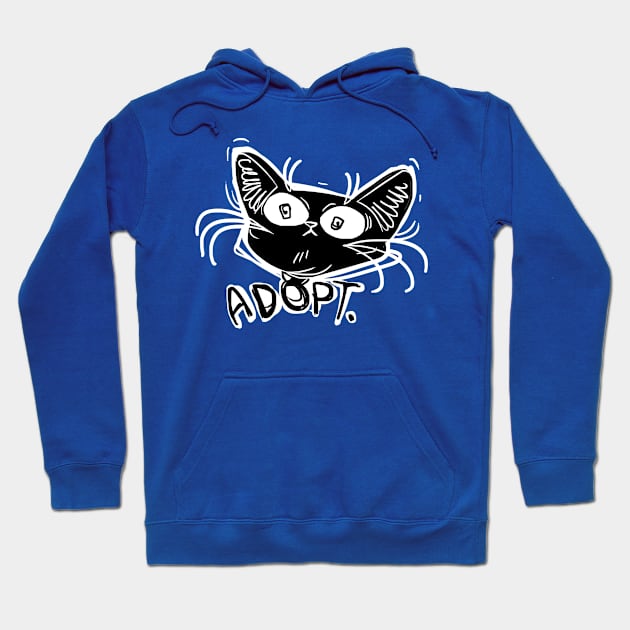ADOPT funny black cat stare Hoodie by Angsty-angst